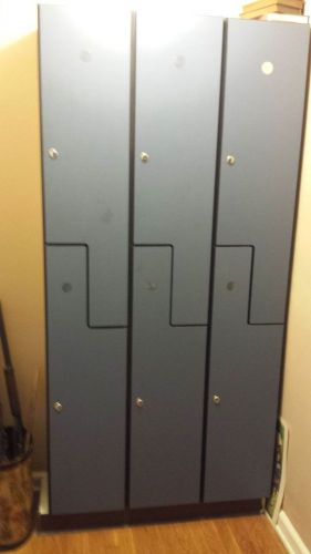 Lot of 8 employee gym store restaurant stacking vertical locks and keys locker for sale