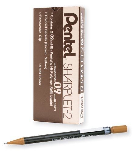 Pentel sharplet-2 mechanical pencil, brown barrel, box of 12 (a129e) for sale