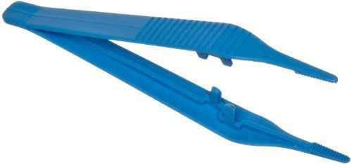 Small parts blue plastic tweezer forceps, 5&#034; (12.7cm) length (pack of 100) for sale