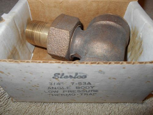 Sterling 7-53A 3/4&#034; Thermostatic Radiator Angle Low Pressure Steam Trap - NEW