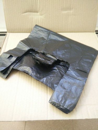 1/6 black plastic t-shirt bag 12x6x21 new 500 pc large black bags for sale