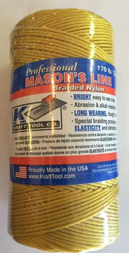 Kraft yellow  braided line - 1000 ft. tube - 170 lb test - bc345 free shipping for sale