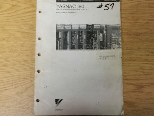 Yasnac i80 cnc system for machine tools maintenance manual_december 1991 for sale