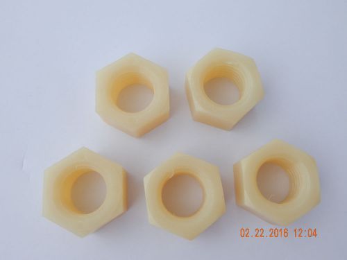 HEX NUT NYLON 7/8 - 9 FINISHED ..NEW - NOS... 5 PCS.