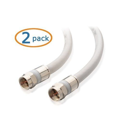 Cable matters 2-pack, cl2 in-wall rated (cm) quad shielded rg6 coaxial patch for sale