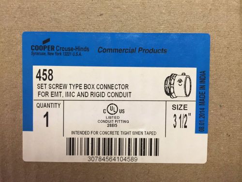 3-12&#034; 458 Set Screw Type Box Connector for UMT, IMC, and Rigid Conduit