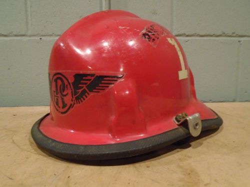 Cairns 770 Fire Helmet Metro Style Vintage 1980s River Side Hose Co. NJ or NY
