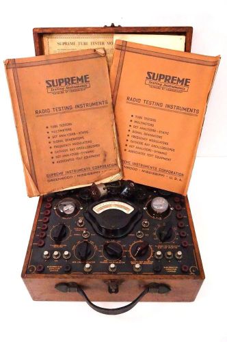 Vintage Antique Supreme Tube Tester Model 89D w/ Manual Transistor Ham Radio Old
