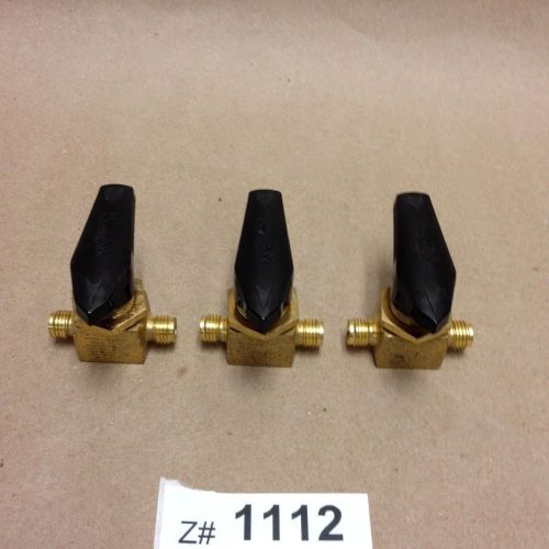 (Lot of 3) Swagelok B-43S4 Brass 1-Piece 40 Series Ball Valve 1/4in Tube Fitting