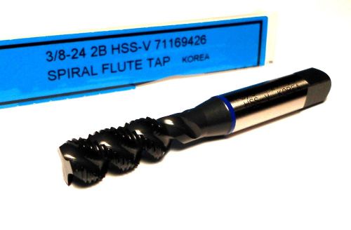 Spiral Flute Tap 3/8-24 NF 2B 3FL HSS-V Blue Ring [694]