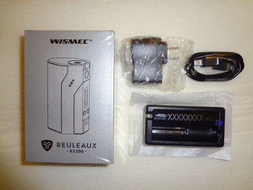 New Wismec Reuleaux RX200 200W Black Authentic USA Seller + Efest Xsmart Charger