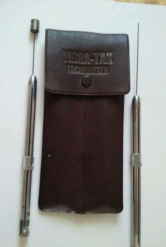 Vtg.  vibra-tak 2 piece tachometer  in brown case fowler vibra-tak for sale
