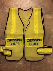 School Crossing Traffic Guard Yellow Reflective Safety Vest Fits All NEW