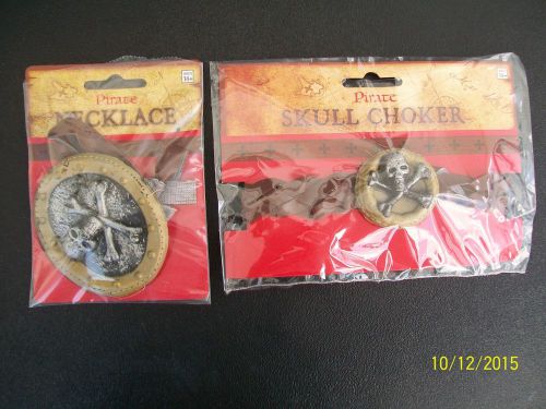 pirate skull chocker and pirate necklace halloween costume accessories age 14+