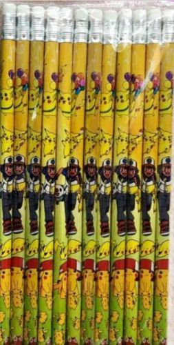 12pcs Pokemon go cartoon students rubber pencil Stationery School kids gifts