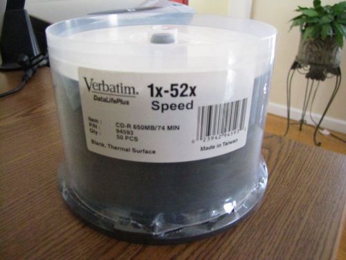 Verbatim MediDisc 650MB White Thermal Printable CD-R, Spindle, 50/Pk