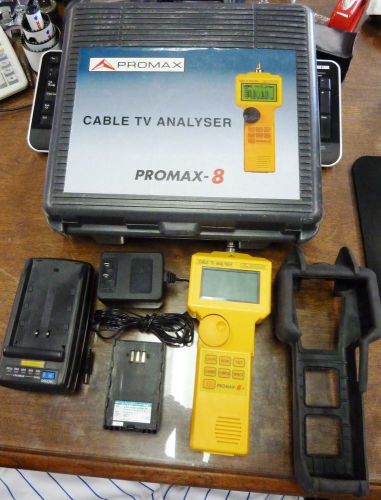 Promax 8+ 6-in-1 cable tv analyser complete with tilt scan log perfect condition for sale
