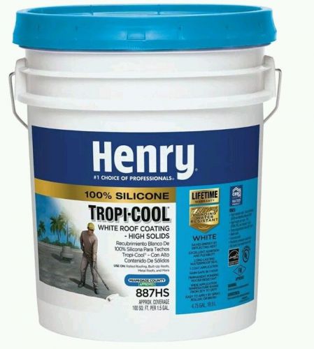 Henry He887hs073 4.75 Gallon White Tropi-Cool Silicone Roof Co NoHE887HS073