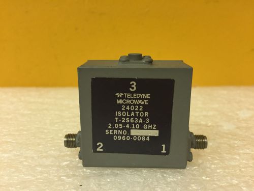 Teledyne T-2S63A-3, 2.05 to 4.10 GHz, 20 dB, SMA (F) Microwave Isolator