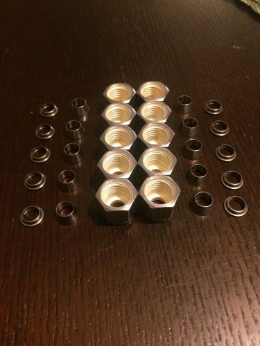 Set of 10 stainless steel nut and ferrule set for 1/4 in. for sale