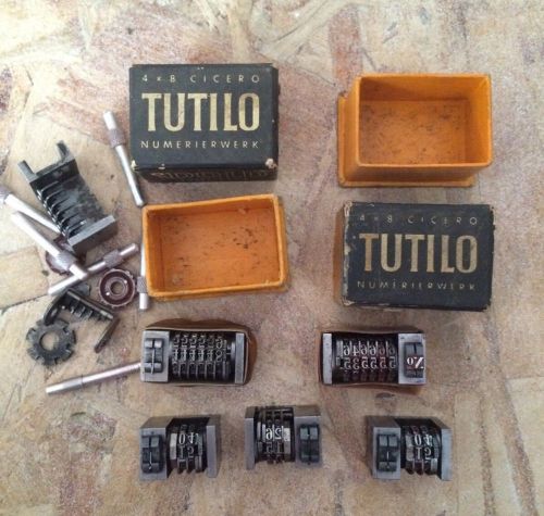 Lot Of Various Vintage Antique Numbering Machines For Letterpress, Some Broken