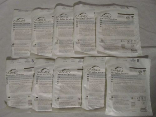 Lot of 10 gammex non-latex sensitive surgical gloves size 8 new powder free for sale