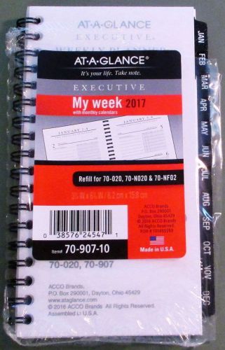 AT-A-GLANCE 2017 EXECUTIVE WEEKLY/MONTHLY PLANNER REFILL~FOR 70-020,70-N020+