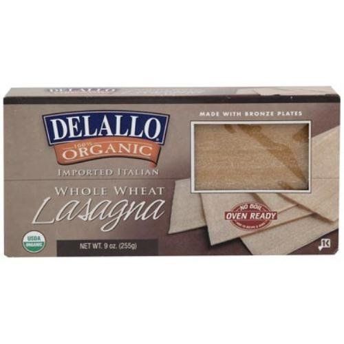 Delallo Imported Organic Whole Wheat No Boil Lasagna Pasta, 9 Ounce -- 12 per