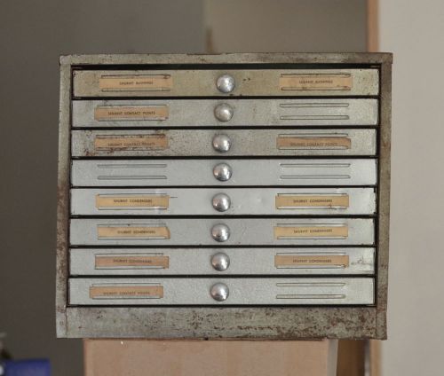 Vintage 8 Drawer Steel Metal Storage Cabinet Industrial Small Parts Mid-Century