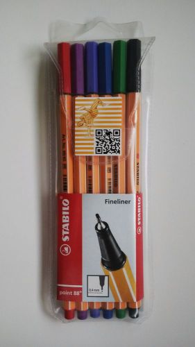 STABILO Point 88 Fineliner Pens Wallet of 6 88/6 0.4mm