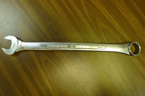 S-K 1-1/8 Combination Open End Wrench 16&#034; Long C-36 FORGED IN THE USA