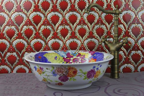 A108 European Style Hand Made D 40 - 42cm Bathroom Ceramic Art Sink/Wash Basin