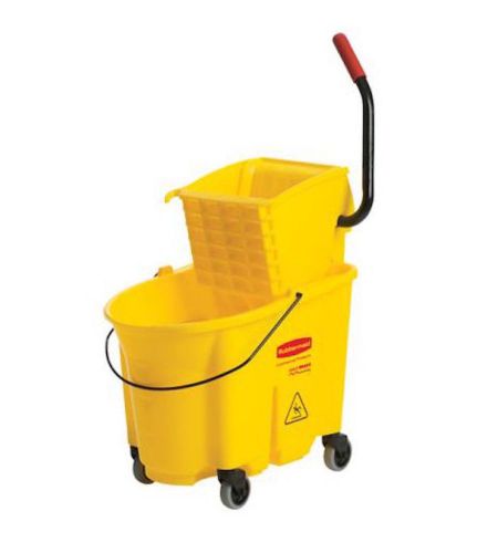 Rubbermaid Wavebrake Bucket Wringer 26 Quarts Mop Bucket Yellow Commercial Combo
