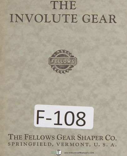 Fellows The Involute Gear Simply Explained Manual