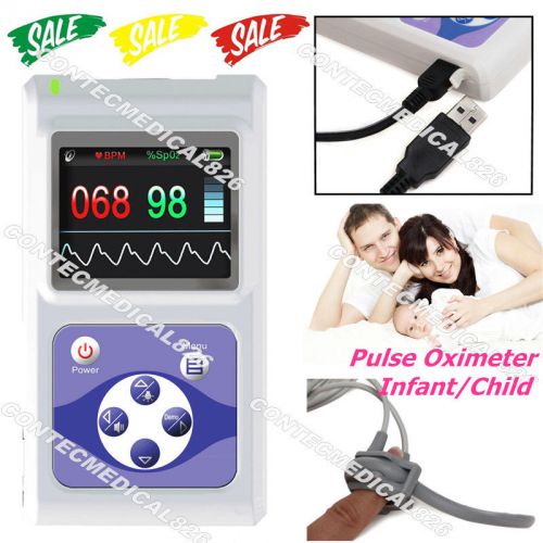 New Neonatal Infant pediatric Kids Born Pulse Oximeter Spo2 Monitor+PC software