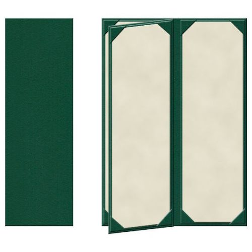 25 Four Panel, Four View Menu Covers - 14&#034; x 4.25&#034; in Green