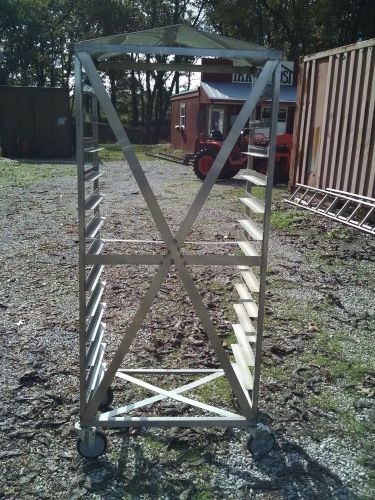 Aluminum full size restaurant sheet pan tray rack w/ wheels 13 tiers peaked roof for sale