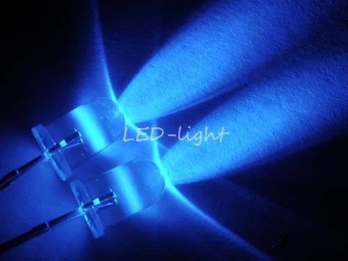 100pcs 5mm blue LED 460nm-470nm leds lamp light emitting diode
