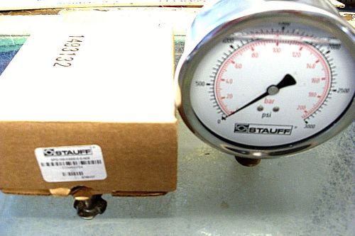 Stauff 3000 PSI Oil Filled Pressure Gauge SPG-100-03000-5-S-N08 NIB!!!