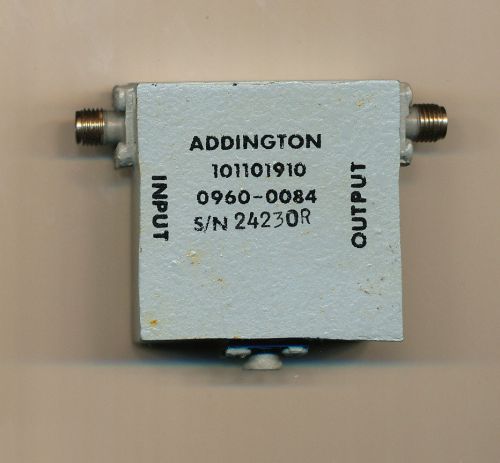 ADDINGTON LABS 101101910   0960-0084 Isolator, 20 dB, 24GHz, SMA (f/f)