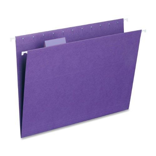Smead Hanging File Folder with Tab, 1/5-Cut Adjustable Tab, Letter Size, Purple,