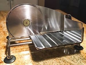 Vintage General 150 Table Top Food Slicer Hand Crank Chrome (w sharpening stone)