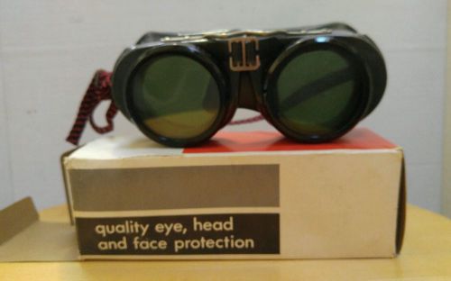 Vintage Fibre-Metal FM4-H rigid welders cover goggles, steampunk New Old Stock