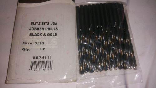 12 pc  7/32&#034; Jobber Length Twist Drills bits