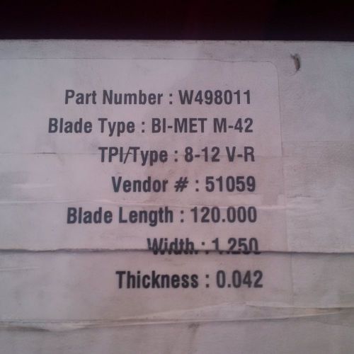 Lenox BI METAL Bandsaw Blades  120&#034; x 1.25&#034; x .042