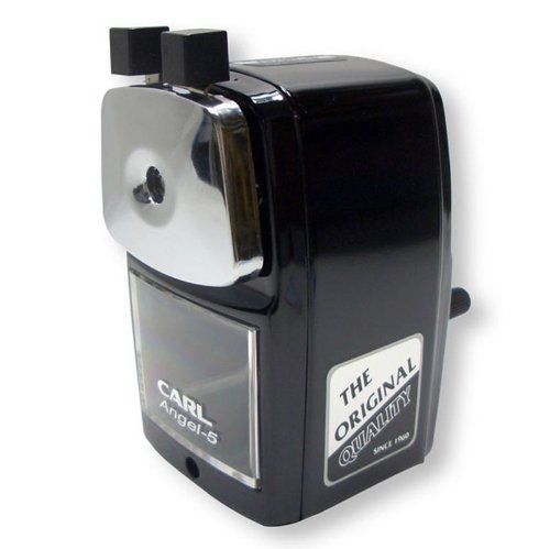 Carl classic manual pencil sharpener. black. heavy duty but quiet for office and for sale