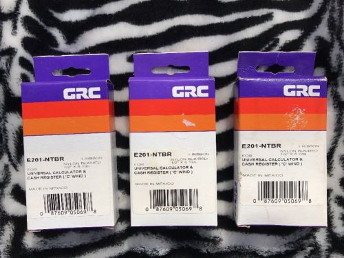 GRC E201-NTBR UNIVERSAL CALCULATOR &amp; CASH REGISTER RIBBON &#034;C WIND  LOT OF 3 NEW