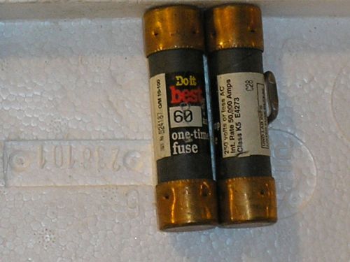 (lot of 2)do-it-best 60a 250v one time fuse for sale