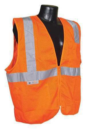 RADIANS SV2ZOM2X High Visibility Vest, 2XL, 30in., Zipper