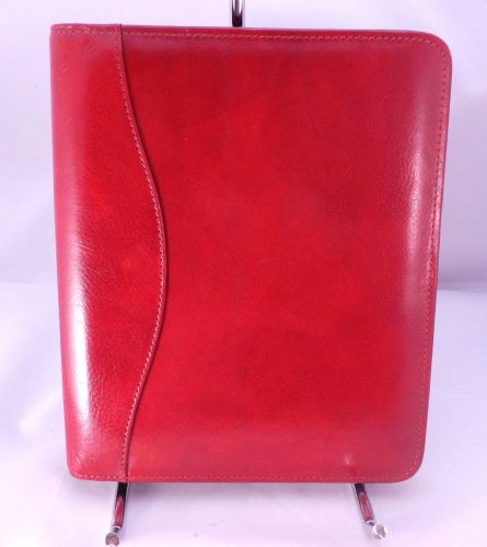 SCULLY Red Glazed Leather Folio Planner Cover EUC